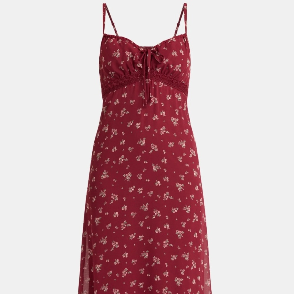 No Boundaries Women’s Maxi Dress with Lace Trim